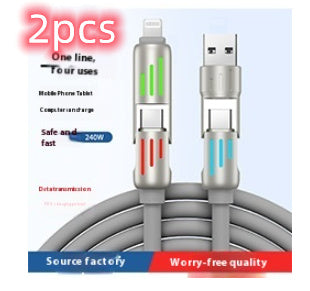 240W Data Cable Fast Charging Two-to-two Charging Cable - 图片 10