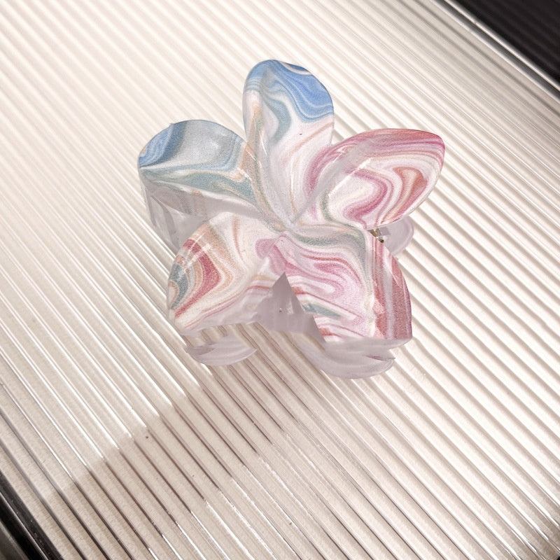 Korean Fashion Gradient Flower Hair Clip Creative Marble Pattern fea950ed 52b8 465a b9ce 6a807a7177ea