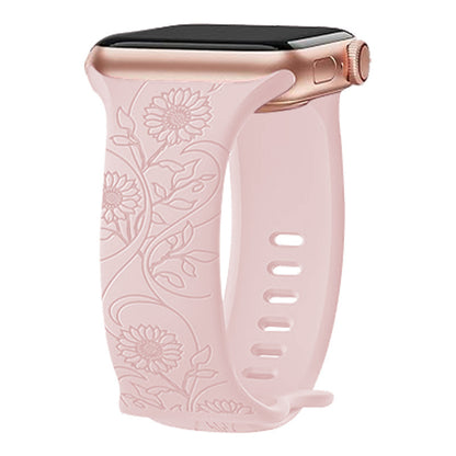 Laser Carved Embossed Brocade Sunflower Silicone Strap feae6803 049c 46be b4cc 4e9f6630f15a