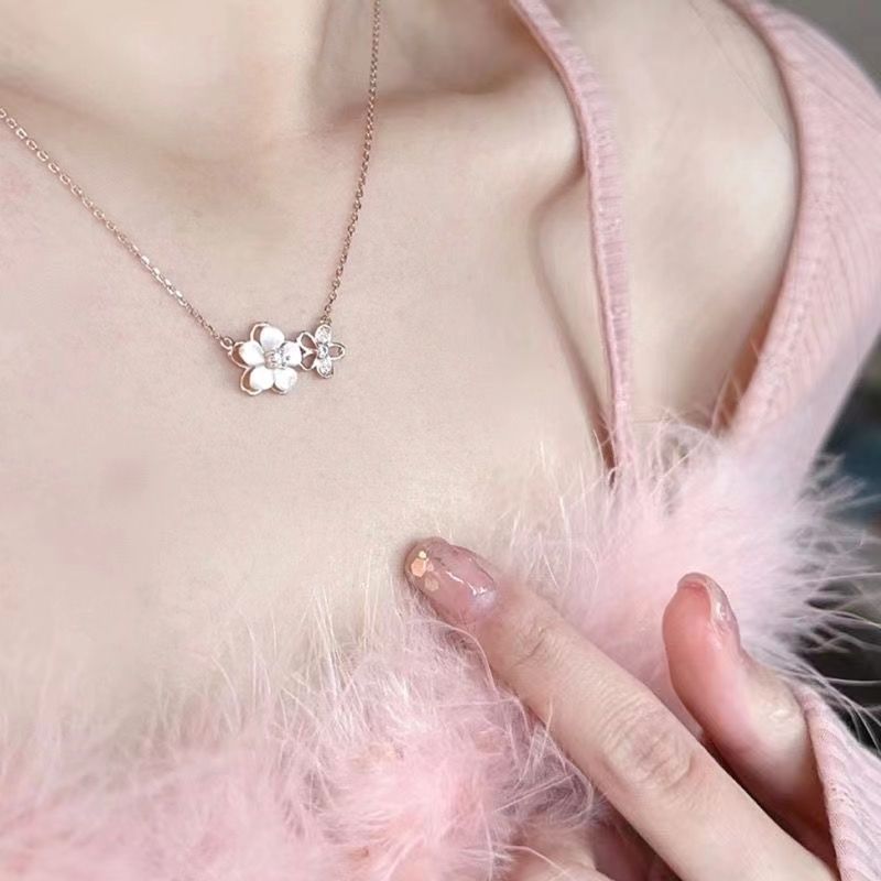 Shell Cherry Blossom Necklace Female Spring And Summer Romantic Sweet Girl Flower Clavicle Chain feb143da 9a48 4e65 8d41 7155