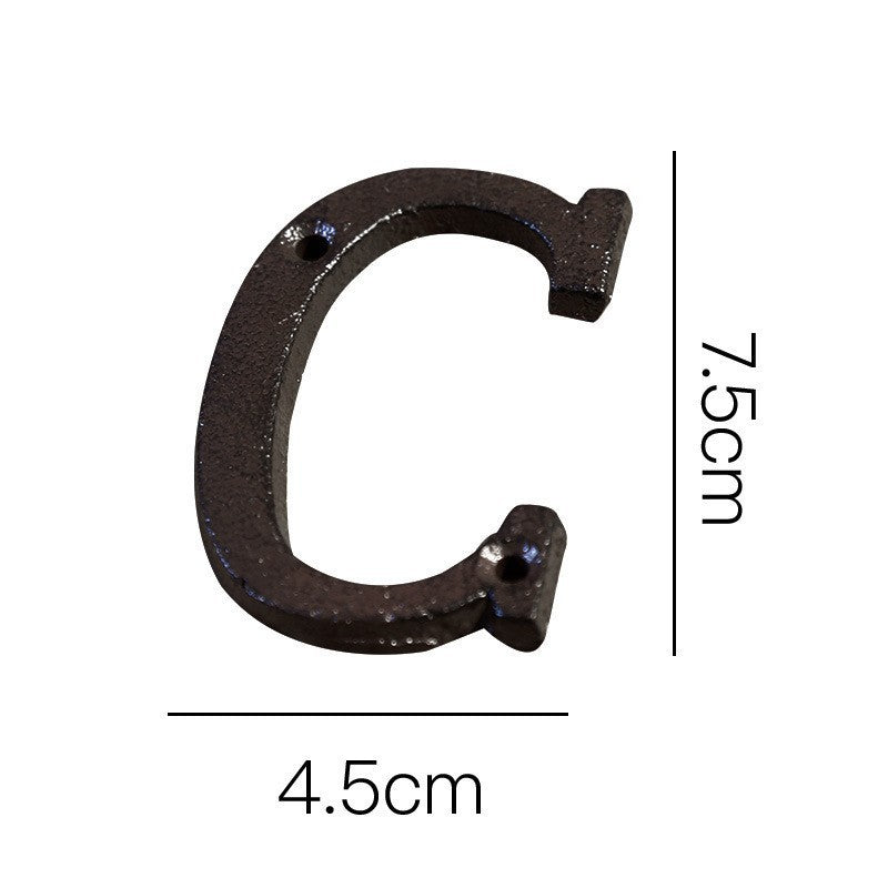 European-style Retro Cast Iron Three-dimensional Wrought Iron 26 English Letters Door Number feb50846 60b7 4b5e b6d3 3a3c3377