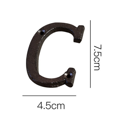 European-style Retro Cast Iron Three-dimensional Wrought Iron 26 English Letters Door Number feb50846 60b7 4b5e b6d3 3a3c3377