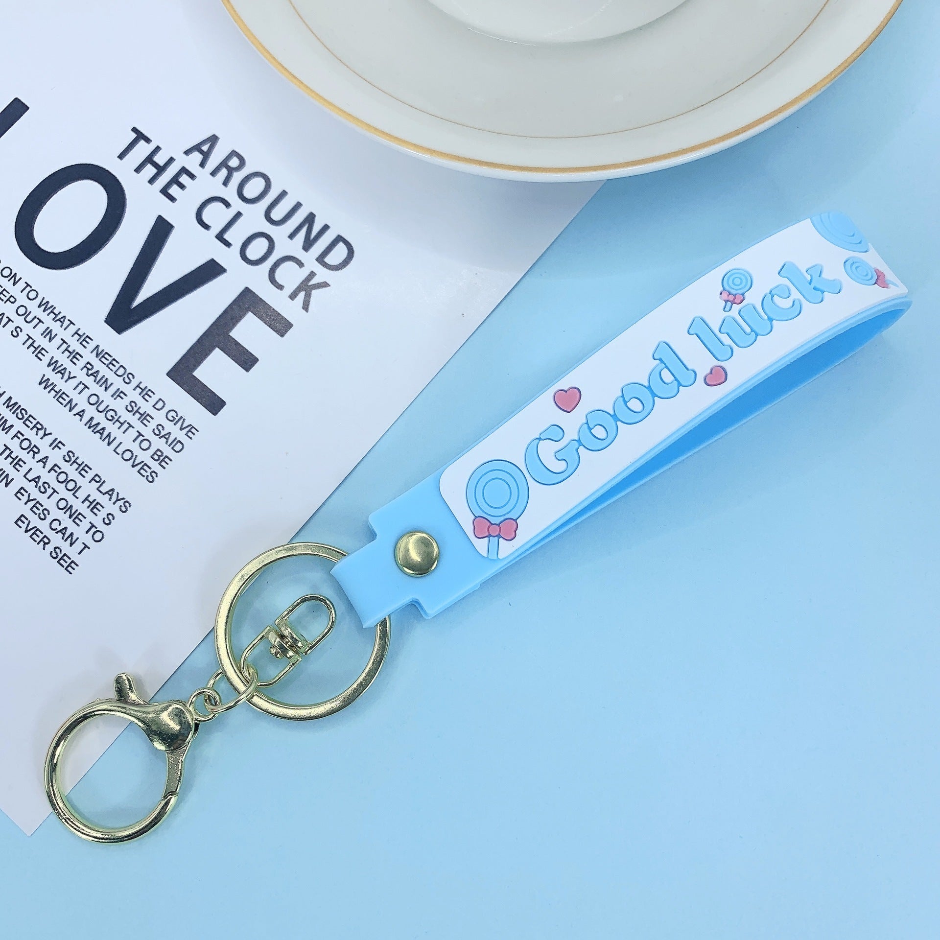 Lollipop Rainbow-colored Belt Hand Strap Keychain fec54ee2 fa2f 4a93 b664 e54f2154f22d