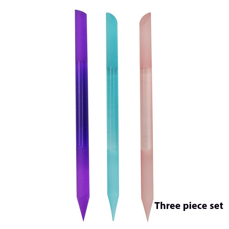 Full-color Cylindrical Glass Nail File Manicure Implement Manicure Household Double-headed Nail-free fedbe4d4 c978 4059 af63 