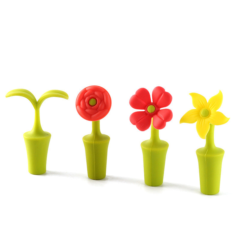 Creative Silicone Stopper For Red Wine SUNFLOWER Beer Seasoning Bottle Bottle Stopper Tool fef74c87 a595 4362 9acf 252cbc6ce9