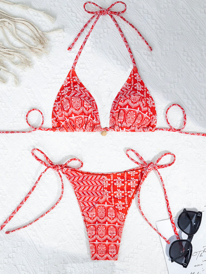 Split Bikini Printing Stitching Bandage Swimsuit feff1ca5 86db 4ef0 b39a f86fdd787b77