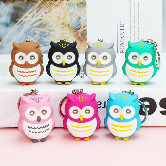Luminous Sound Cartoon Owl Car Interior Design Accessories Keychain Pendant ff33b024 ad58 423f 9a27 7dc78efebe44