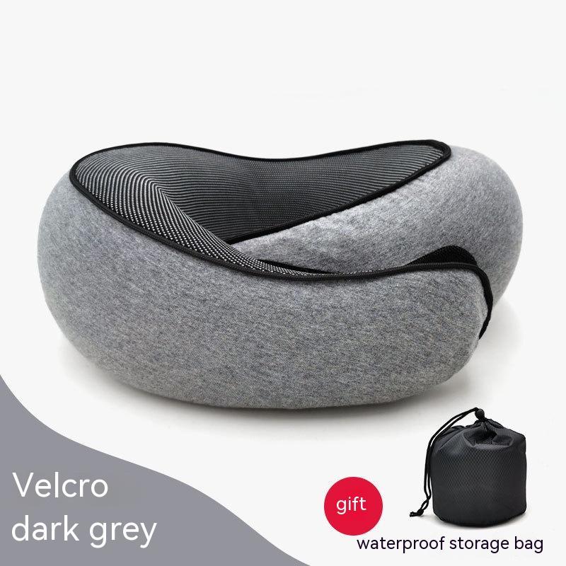 Travel Neck Pillow Non-Deformed Airplane Pillow Travel Neck Cushion Durable U-Shaped Travel Memory Cotton Nap Neck Pillow ff3