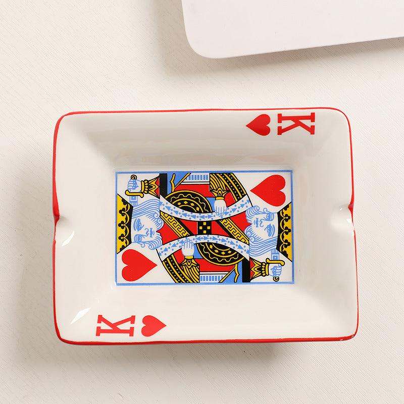 Home Poker Style Ceramic Featured Ashtray Office Living Room Featured Ornaments ff4c663f 509c 4dc3 8908 717a4f71f67b
