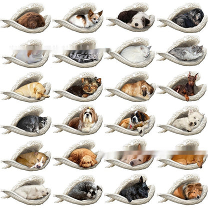 New Unique Dogs And Cats Sleeping Angel Pendant Car Key Ring ff4c7e34 e00a 4598 92d2 5e677f117c89