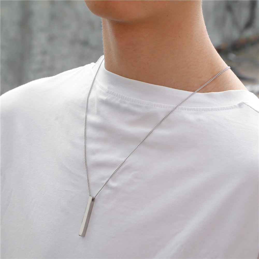 Versatile Hip Hop Geometric Stainless Steel Pendant Long Necklace ff545b99 0a5c 4ee8 9d7b 1eba5ba48a14