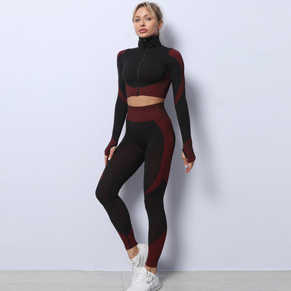 3PCS Yoga Set Seamless Sport Set Women Gym Clothing Leggings Women Crop Top Sports Bra Women Fitness Gym Set Womens Outfits Tracksuit - HD Wireless Product #11