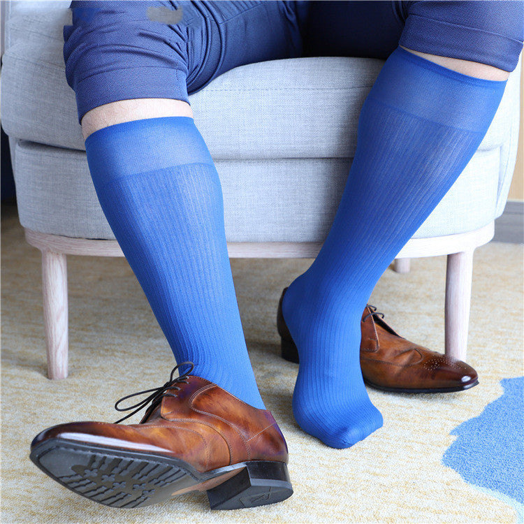 Men's Straight Slimming Stripes Soft Nylon Stretch Socks ff684452 679f 4974 9707 d3111daf6f72