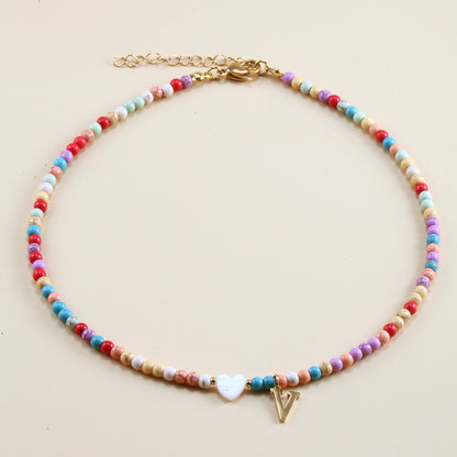 Colorful Beads Initial Choker For Women Stainless Steel Lett ff89d3df a0f6 4e3d a748 31aa23b9c1e7
