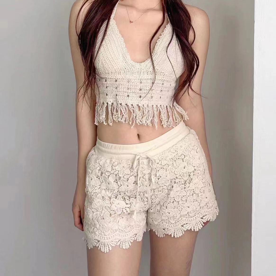 Women's Halter Knitted Small Tank Top Tube Top Beach Bikini ffdb4ff2 daa2 4801 9f8d ce549ab6dd4c