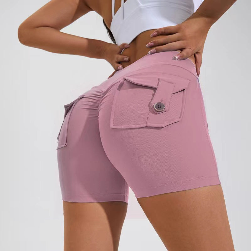 High Waist Hip Lifting Shorts With Pockets Quick Dry Yoga Fitness Sports Pants Summer Women Clothes ffe17edd 038b 4be2 a7d7 7